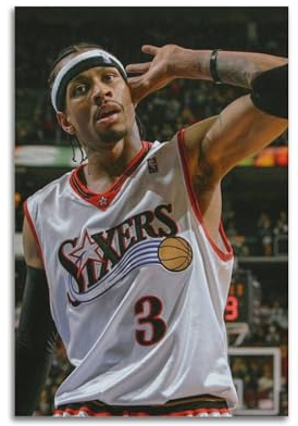 Allen Iverson Poster, Kunstdruck, Foto-Dekoration, Wohnzimmer, Junge, Schlafzimmer, Dekoration, Leinwand, Kunst, Geschenk, 30 x 45 cm, ungerahmt, Stil 11