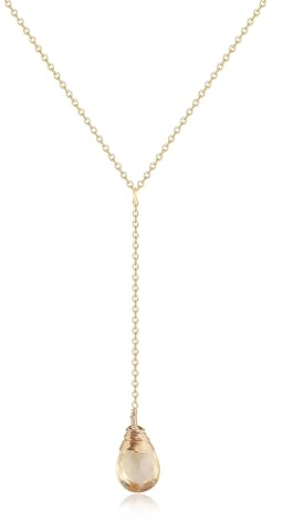 COAI Collar en Y de Plata de Ley 925 para Mujer, Collar Lariat con Cadena de Oro y Piedras Naturales