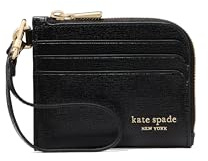 kate spade new york Devin Saffiano-Lederarmband für Münzkarten, Schwarz, Schwarz, Einheitsgröße