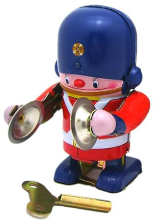 Generisch Aufziehroboter aus Blech, Aufziehroboter - Vintage-Roboter zum Aufziehen aus Blech,Entwicklungsspielzeug, Trommel-Action-Tisch-Bücherregal-Figur, Dekoration für Sammlung, Weihnachten