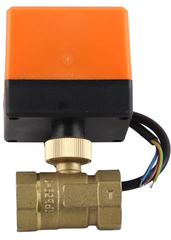 DC 12-24 V Motorisierter Kugelhahn, Elektrisches 2-Wege-Ventil mit Geräuscharmem Design G3/4 Zoll DN20 Messing für HVAC- und Wasserdurchflusskontrollsysteme