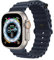 MroTech Cinturino in silicone Ocean, compatibile con Apple Watch Ultra2/Ultra 49 mm, 46 mm, 45 mm, 44 mm, 42 mm, cinturino di ricambio Soft Sport per iWatch Serie 10 9 8 7 6 5 4 3 2 1 SE SE2, blu/nero