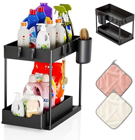KALITATA STORE- fregadero- organizador bajo fregadero cocina- organizador mueble bajo cocina- estanteria bajo lavabo
