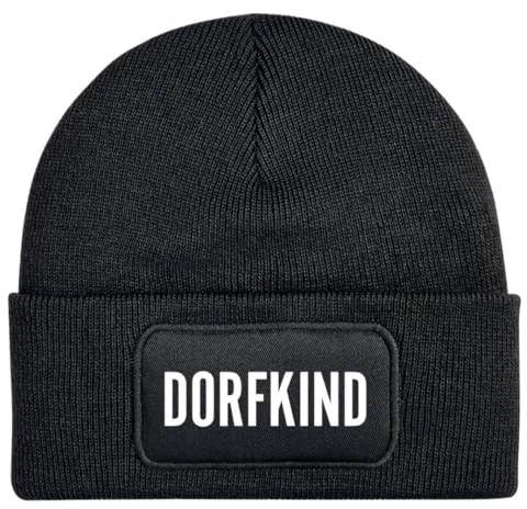 Tassenbrennerei Beanie - Wollmütze mit Spruch: Dorfkind - Strickmütze lustig als Geschenk für Freund, Mann und Männer oder Freundin, Frau - Kappe, Mütze