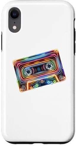 iPhone XR Colorful Line Art Cassette Player Music Tape Recorder Case