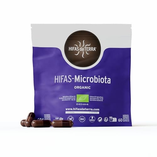 HIFAS DA TERRA - HIFAS-Microbiota Extrakte aus Reishi, Löwenmähne, Pleurotus und Shiitake, Vitalpilze mit Präbiotika - Unterstützung der Verdauung und Darmflora - Nachfüllpackung 60 Kapseln