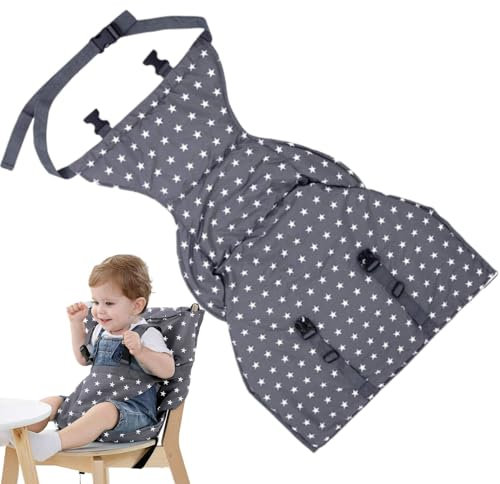 scyca Hochstuhl-Sitzbezug, Reise-Hochstuhl-Sitzbezug - Kindersitzbezug - Tragbarer Sicherheitsgurt mit Sternmuster für Picknick, Camping, Reisen und Essen gehen