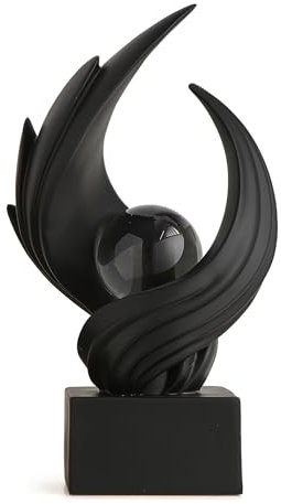 FJSPERM Schwarz Deko Modern Wirbel Statue Dekoration für Wohnzimmer, Minimalist Statue Regal Dekor Akzente, abstrakte Kunst Skulptur Dekor für Büro Couchtisch Sideboard (Schwarz)