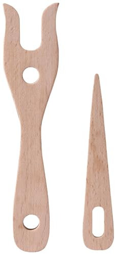Lucet Fork and Big Eye Nalbinding Needle Wooden Knitting Needles DIY Weaving Tools for Knitters Crocheters Bracelet Necklace Braided Tools
