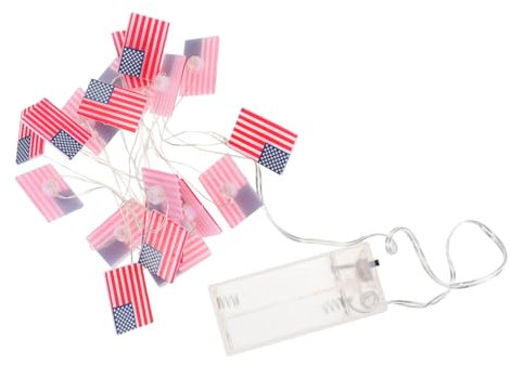 Holibanna 1satz Amerikanische Flaggen Lichterkette Dekorative Lampen Für Unabhängigkeitstag Batteriefrei Kreative Lichter Für Partys Warmweiß Für Wohnzimmer Schlafzimmer Und Garten