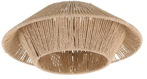 LIFKOME Retro Lampenschirm Rattan Für Deckenlampen Kleiner Stilvoller Deckenschatten Für Esszimmer Teestube Und Gastronomie Vintage Design Erdtönen
