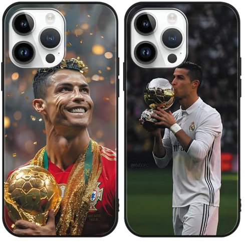 TBNMBGY 2 Stück Handyhülle für iPhone XR Hülle 6.1, Fußball Legend Player Cool Mode Sport 7 Muster Case Weich Silikon Stoßfest Cover Schutzhülle für Fans, Trophäe