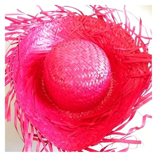 Women's Wide Brim Sun Hat, Faux Fur, Checkered Pattern, Adjustable Toggle Closure, Non-Woven(Pink)