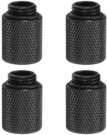 QUARKZMAN 4 Stück Gewindeadapter Aluminiumlegierung, 25 x 18mm Stativ Adapter, G1/4 Gewinde männlich zu weiblich für Kamera, Mikrofonständer, Lampenstative, Monitor, Schwarz