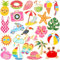 SEPGLITTER 24 Stück Cartoon Brosche Pin Emaille, Hawaii Emaille Anstecknadel Set Emaille Brosche Metall Abzeichen Pins für Kleidungszubehör Rucksack Hut Jacke Dekoration