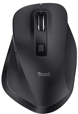 Trust Fyda Souris sans Fil Rechargeable Bluetooth + 2.4 GHz, Repose-Pouce Ergonomique, 50% Plastique Recyclé, 800-2400 DPI, Souris Bluetooth Multi-Appareils PC Portable iOS Android Mac Bureau