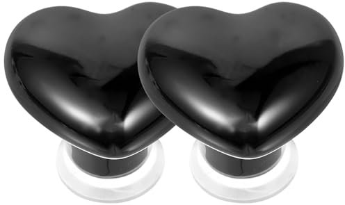 POPETPOP 2 Pièces Love Button bouton de coeur pour bouton de chasse d'eau bouton coeur dissolvant coloré bouton poussoir bouton de toilette presse WC en forme de coeur céramique Noir