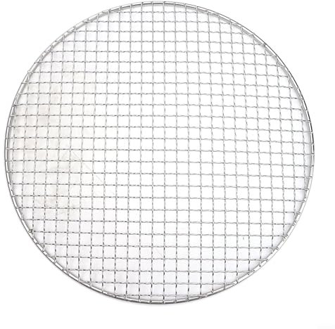 Grille ronde en acier inoxydable pour barbecue, camping, pique-nique, cuisson en plein air, plateau de cuisson en maille pour barbecue au charbon de bois (35 cm)