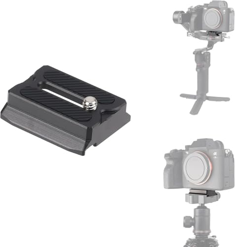 Fotga RS Upper Camera Quick Release Plate for DJI Ronin RS5 / RS3 / RS 3 Mini/RS 3 Pro/RS 2 / RSC 2 / RS 4 / RS 4 Pro/RS 4 Mini Gimbal Stabilizer DSLR Mirrorless Camera Arca Tripod Mount