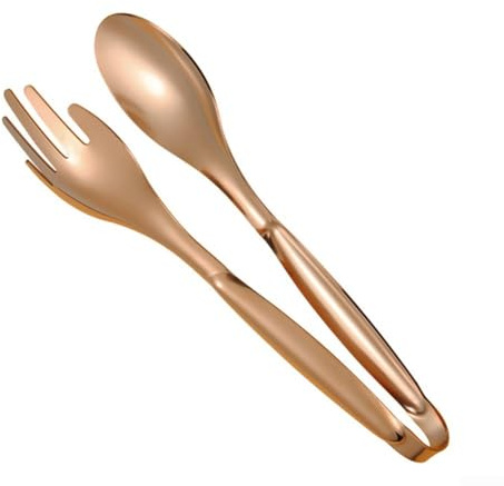 Pinze per alimenti in acciaio inox resistenti per grigliare e cucinare, perfette per picnic all'aperto (oro rosa)
