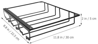 GARVALON Supporto Calici Vino Sospeso Nero Porta Bicchieri da Vino con Design Invertito per Asciugatura e Drenaggio Organizzatore Salvaspazio per Cucina e Bar Struttura Robusta e