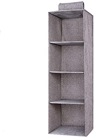 Digead Hängeregal Schrankorganizer, Stabiler Ordnungssystem Hängeorganizer mit 4 Lagen, Kleiderschrank Organizer für Unterwäsche, Hose, Handtuch, Schlafanzug und Hut usw - Grau