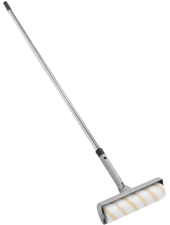 Lazmin112 Versatile 10 Inch Paint Roller Set with Stainless Steel Poles and Tray, Convenient for Painting Garages, Doors, and Garden Items (Gray)