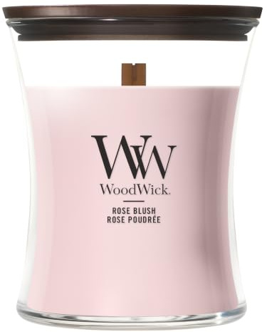 WoodWick Scented Candle| Medium Hourglass Candle | Rose Blush | Perfect Gifts for Women