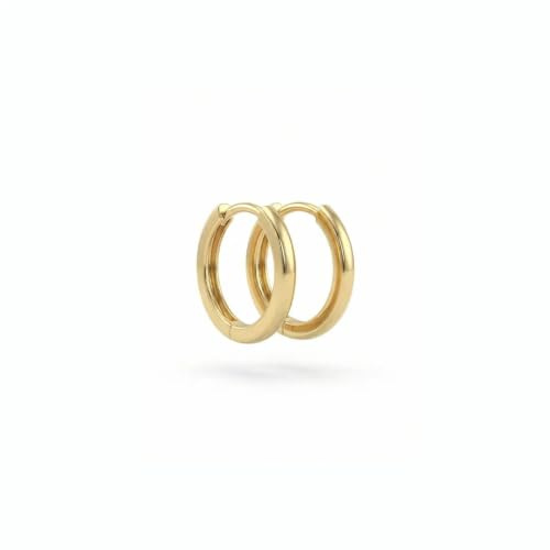 Suzan Gold® 375 Echtgold Creolen für Damen mit Kleeblatt-Anhänger elegant filigran wasserfest hypoallergen – Clovera Glow Hoops – zeitloser Goldschmuck als stilvolles Geschenk