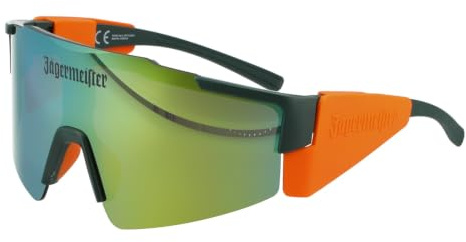 Jägermeister Schnelle Brille Sonnenbrille Orange Mirror Kult Accessoire | Inklusive passendem Stoffbeutel