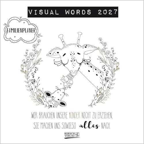 Visual Words Family 2027: Broschürenkalender mit Ferienterminen. Format: 30 x 30 cm