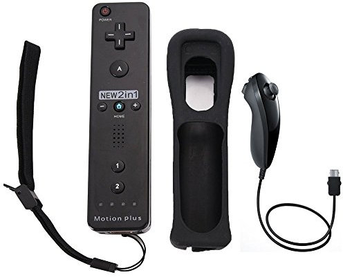 CaaWoo Telecomando con Motion Plus Sensor e Nunchuck Controller Kit per Wii U e Wii.
