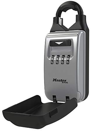 Master Lock 5420EC Set Your Own Combination Portable Lock Box with Adjustable Shackle, Black, 6 Key Capacity