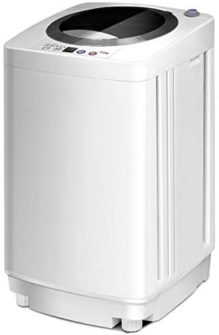 COSTWAY 2 in 1 Lavatrice Portatile Automatico 3,5kg, con Lavaggio Automatico Centrifuga, Mini Lavatrice per Appartamento Campeggio, 43x43x75 cm, Bianco