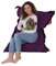 QSack Traum Kinder Sitzsack Baumwolle Hülle deutsche Qualitäts EPS Sitzsack Füllung Inlett 100x140 cm (violett)