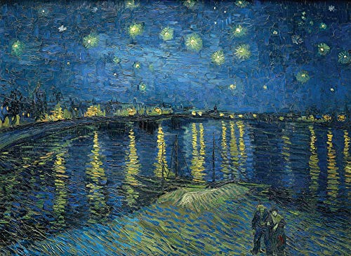 Sternennacht über der Rhone von Vincent Van Gogh – laminiertes Kunstposter – Wandkunst-Gemälde – 45,7 x 61 cm