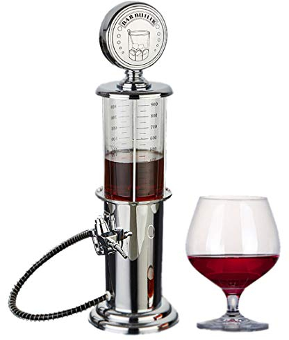 LTLWSH Retro Drinks Dispenser Chrome-Plated Nostalgic Design Bar Butler Fuel Pump with Hose for Party Drinks Beer Dispensing Stand Party Gadgets,Single nozzle