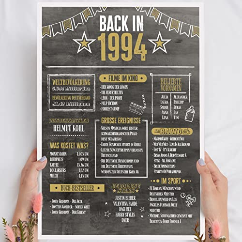 31 Geburtstag Männer & Frauen Holzbild Back in 1994 Chronik personalisierbar zum Hinstellen/Aufhängen opt. beleuchtet, 31 Geburtstag Frau & Mann, 31 Geburtstag Frauen, 31. Geburtstag Frauen & Männer