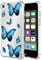 Yerebel Süße transparente Handyhülle für Touch 7/Touch 6/Touch 5 Hülle Weiche TPU Silikonhülle mit Stoßfester Rand & Flexibler Schutz Schutzhülle für Apple iPod Touch 5/6 / 7th Blauer Schmetterling
