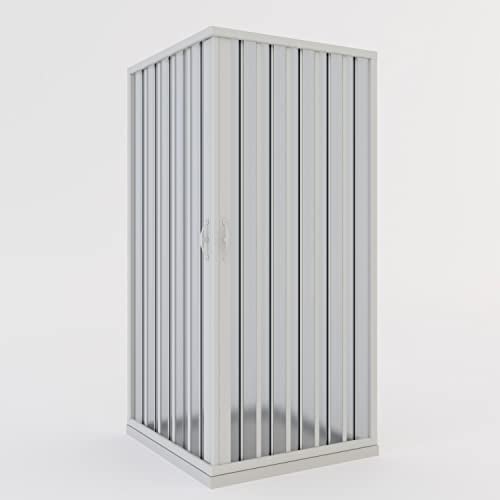 Box doccia a soffietto in PVC 90x100 cm H 185 mod. Aster con apertura centrale