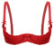Mufeng Women's 1/2 Cup Bra Underwire Push Up Lace Trim Padded Bandeau Underwear Bustier Red 5XL