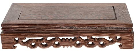 Cabilock 1Pc Base En Bois Rectangulaire Pour DéCoration IntéRieure, Rectangulaire en Bois Siège Présentoir Rétro Décor Rétro Lampe De Table Rectangle Vase Oriental Plante Support Pot