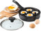 Royal Cuisine Non-Stick Egg Pan with 4 Poaching Cups, Scrambled, Poached & Fried Eggs, Tempered Glass Lid, Soft-Touch Handle, Metal Utensil Safe, 20 cm, Marble Coating