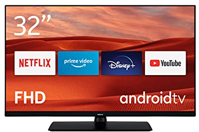 Nokia 32 Zoll (80 cm) Full HD LED Fernseher Smart Android TV (WLAN, HDR, Triple Tuner DVB-C/S2/T2, Google Play Store inkl. Sprachassistent, Netflix, YouTube, Prime Video, Disney+) - FN32GV310-2023