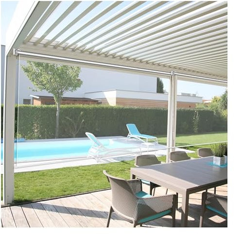 PHLEPS Transparent Vinyl Roller Shade Blind, Clear PVC Plastic Roll Up Blinds With Fittings, Waterproof Bathroom Curtain, For Windows Door Partition Patio Door Pergola Gazebo (Color : Clear, Size :