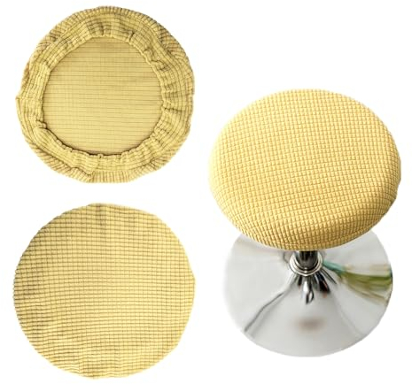 LIANGQI CHENNAN 2 Stück Rund Stuhlhussen Staubdicht Hocker Bezug Runde Wasserdichter Hockerbezüge Rund Bezug Runder Drehbarer Hocker Schonbezug Knitterfrei für 25-29 cm Durchmesser Runder Hocker