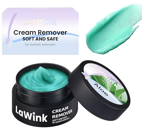 LaWink Crème Remover Cils Extension Etrait Doux et Rapide Dissolvant Colle de Cils Anti-allergique et Inodore 5g Cream Remover Lash Extension (Vert)