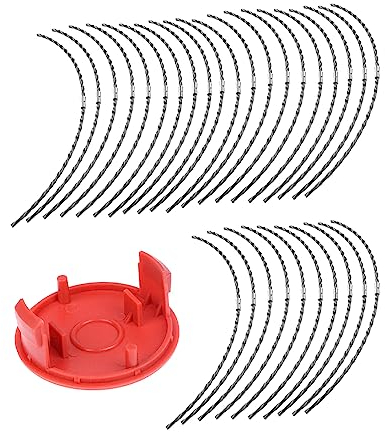 Kocusu Hilo de desbrozadora Bosch F016800431, 30 unidades con tapas, hilo de desbrozadora de 37 cm x 3,5 mm, compatible con desbrozadora Bosch AFS 23-27, reemplazo de bobinas de hilo, 0,39 m/1,27 pies
