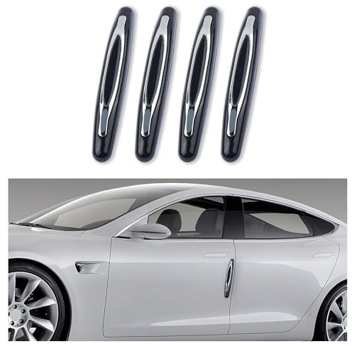 4PCS Car Door Edge Guards,Anti-Scratch Car Door Protector Trim Strip with Self Adhesive for Car Decor,Universal Exterior Car Accessories Door Guards for Cars Trucks SUVs (Black)