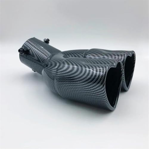 Endrohre Universal-Autozubehör Herzform Stil Edelstahl Auspuffspitzen Schalldämpfer Schwanz Doppelrohr Rohrspitzen Auto Endrohre(Carbon bent)